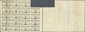 France: 25 Sols Domaines Nationaux 1792 uncut sheet with 19 pcs., P.A55, very nice condition with still crisp paper, several folds and a few minor spo...