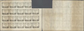France: 50 Sols Domaines Nationaux 1793 uncut sheet with 19 pcs. with watermark ”RF 50's”, P.A70b, toned paper with a few border tears and tiny holes....