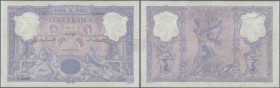 France: 100 Francs 1898 P. 65b, Fay. 21.11, rarer date, a note with crispness in paper, light folds, several small pinholes but no repairs and no tear...