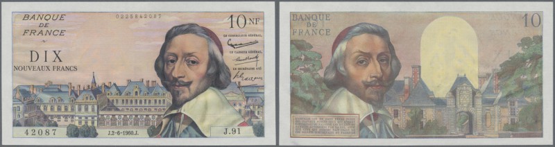 France: 10 Nouveuax Francs 1960 P. 142, fresh crisp original french banknote pap...