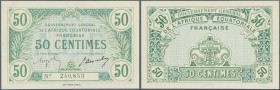 French Equatorial Africa: Gouvernement Général de l'Afrique Équatoriale Française 50 Centimes ND(1917 w/o watermark, P.1a in almost perfect condition ...