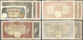 French West Africa: big lot of 70 banknotes containing the following issues: 5, 25, 50 and 100 Francs P. 5Bb,c,e,f, 7Dc,b, 9Bb,c, 11Db,c including 2x ...