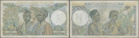 French West Africa: Banque de l'Afrique Occidentale 5000 Francs 1950, P.43, toned paper with some repaired border tears. Condition: F