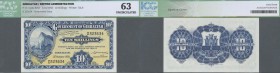 Gibraltar: 10 Shillings 1958 P. 17, ICG graded 63 UNC.