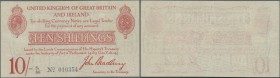 Great Britain: 10 Shillings ND(1915), P.348a in excellent condition with crisp paper, 3 times vertically folded and a few minor spots. Condition: VF