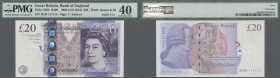 Great Britain: 20 Pounds ND(2012) P. 392b with interesting serial number JE36 111111 in condition: PMG graded 40 Extremely Fine.