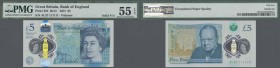 Great Britain: 5 Pounds 2015 Polymer, P.394 with Solid Number AL27 111111 PMG 55 Abt UNC EPQ