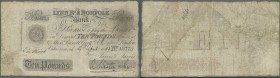 Great Britain: Lynn Rs. & Norfolk Bank 10 Pounds 1883, used with folds and creases, stained paper, pinholes, no repairs, more seldom seen issue.