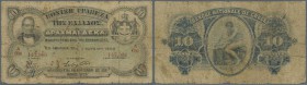 Greece: 10 Drachmai 1900 P. 46, stronger used with several folds, border wear with small border tears, stain dots on front, one larger tear (1,5 cm) a...