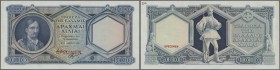 Greece: 1000 Drachmai ND(1944) Color Trial P. 172ct, ink number written by printer at upper left corner on back, light dint at left border, condition:...