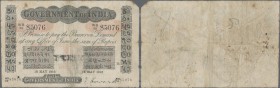 India: 50 Rupees May 16th 1916, P.A15, small missing part at upper right corner, tears and tiny holes. Condition F- Extra Rare!