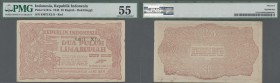 Indonesia: Governor of Bukittinggi, Sumatra 25 Rupiah 1948, P.S191a, great condition with a few minor creases and tiny spots, PMG graded 55 About Unci...