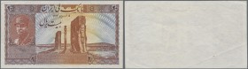 Iran: Highly rare - until now worldwide unique - proof trial print for a KINGFOM OF IRAN under the bank name ”Bank Melli Iran” 20 Rials (AH1313) Note ...