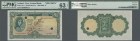 Ireland: Republic of Ireland 1 Pound May 13th 2006 SPECIMEN, P.57s, Specimen number ”73” at upper right corner, tiny dint at lower left and right corn...