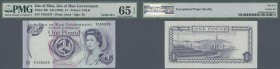 Isle of Man: 1 Pound ND(1983), P.40b with Solid Number Y 555555 PMG 65 Gem UNC EPQ