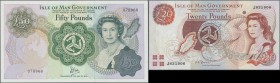 Isle of Man: nice set with 3 Banknotes 10, 20 and 50 Pounds 1983-2007, P.39, 44, 45, all in perfect UNC condition