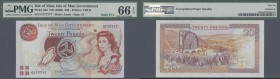 Isle of Man: 20 Pounds ND(2000), P.45b with Super Solid Number G 777777 (G=7) PMG 66 Gem UNC EPQ