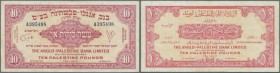 Israel: The Anglo-Palesting Bank 10 Pounds ND P. 17, several folds in paper but no holes or tears, still strong paper and original colors, condition: ...