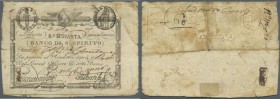 Italian States: Republica Romana, Banco die Santo Spirito, 60 Baiocchi 03.07.1798, P.S 524 in well worn condition with a number of tears and stains. C...