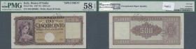 Italy: 500 Lire ND(1947-61) Specimen P. 80s, PMG graded 58 Choice aUNC EPQ.