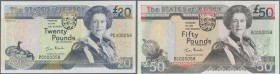 Jersey: Set with 4 Banknotes with signature IAN BLACK P.26, 28-30 with Matching Low Serial number 1 Pound, 10 Pounds, 20 Pounds, 50 Pounds all s/n 000...