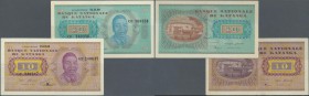 Katanga: Pair with 10 Francs December 15th 1960 and 20 Francs November 21st 1960, P.5, 6a, both vertically folded with lightly toned paper and a few m...