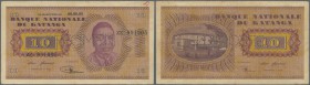 Katanga: 10 Francs 1960 Specimen P. 5s, light handling in paper, unfolded, condition: aUNC.