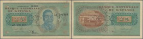 Katanga: 20 Francs 1960 Specimen P. 6s, unfolded but light handling in paper, condition: aUNC.