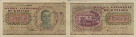 Katanga: 500 Francs 1960 Specimen P. 9s, unfolded but light handling and creases in paper, condition: XF+ to aUNC.