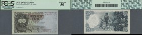 Latvia: 10 Latu 1937, P.29a, almost perfect condition with a few minor creases and tiny spots, PCGS graded 50 About New