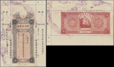 Macau: 10 Dollars / Yuan 1934 P. S92, Chan Tung Cheng Bank, with stains in paper but unfolded condition.