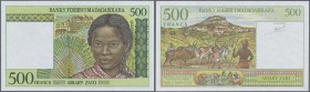 Madagascar: 500 Francs ND(1994-95) Specimen Proof P. 75s without watermark, without serial numbers in condition: UNC.