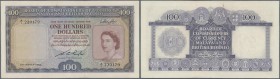 Malaya & British Borneo: 100 Dollars March 21st 1953, P.5, highly rare note with a few folds and tiny spots. Condition VF