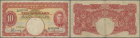 Malaya: 10 Dollars 1941 P. 13, used with folds and creases in condition: F.