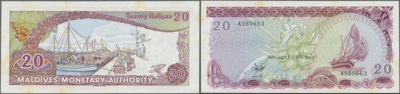 Maldives: set of 25 CONSECUTIVE notes 20 Rupiah 1983 P. 12, all with light stain...
