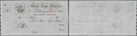 Malta: Banco Anglo Maltese 5 Pounds 18xx remainder without date, serial and signature, P.S112r, very rare and seldom offered early note from Malta in ...