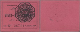 Morocco: rare note of Protectorat de la France in Morocco 25 Centimes 1919 P. 4a in condition: UNC.
