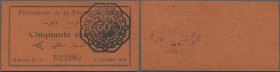Morocco: rare note of Protectorat de la France in Morocco 50 Centimes 1919 P. 5c in condition: UNC.