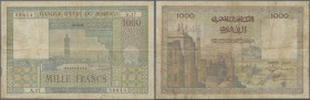 Morocco: set of 10 notes 1000 Francs 1952/1956 P. 47, all in used condition with folds, creases, stains and pinholes possible, no repairs, not washed ...