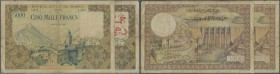 Morocco: Set of 2 different notes 5000 Francs, one from 1953 without red overprint in watermark area (P. 49) and one dated 1953 with red overprint ”50...