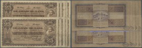 Netherlands Indies: set of 10 notes 25 Gulden 1929/1930 P. 71, all in similar condition, used with folds and stains, original as taken from circulatio...