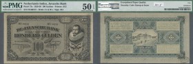 Netherlands Indies: 100 Gulden 1930 P. 73c, condition: PMG graded 50 aUNC EPQ.