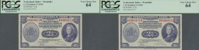 Netherlands Indies: set of 2 CONSECUTIVE notes 2 1/2 Gulden 1943 P. 112a, both PCGS graded 64 Very Choice New. (2 pcs)