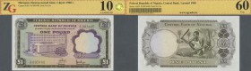 Nigeria: 1 Pound 1968, P.12a, almost perfect condition with a tiny dint at lower left and a bit rounded edges, ZG graded 60 Unc