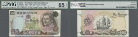 Northern Ireland: 10 Pounds 1998 P. 136a with very low serial #AA000168 in condition: PMG graded 65 Gem UNC EPQ.