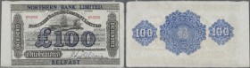 Northern Ireland: 100 Pounds 1919 P. 177, Northern Bank Limted, never folded, no holes or tears, just 2 light dints at right border, crisp orignal, co...