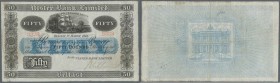 Northern Ireland: 50 Pounds 1941 P. 319, Ulster Bank Limited, used with folds and light staining at left border and on back, no holes, still crispness...