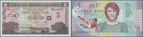 Northern Ireland: Ulster Bank Limited 2006 5 Pounds (George Best), P.339 Almost Solid GB 555551, 555552, 555553, 555554 (4pcs) UNC