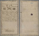 Poland: 5 Zlotych 1794 with signature M. Skalawski and T. Zarski, P.A1b, rare note in nice original shape, 3 cm tear at left border and some annotatio...