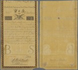 Poland: 1000 Zlotych 1794, P.A7, extraordinary rare note and highest denomination of this series with a few small border tears, small missing part at ...